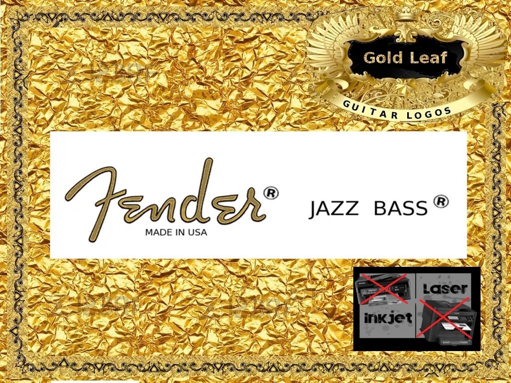 Fender Jazz Bass Guitar Decal Inlay Headstock Sticker Waterslide Logo