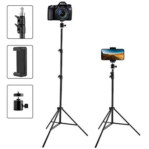Phone Tripod Tall, Extend to 82 Inch Tripod with Cell Phone Holder, Tall Tripod Tripods & Monopods