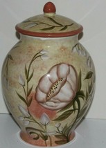 Andrea by Sadek Vase - Vintage 11" Ginger Jar w/ Floral Design Beautiful colors! - $31.68
