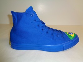 Converse Size 8 Womens CTAS HI Blue Green Brazil Flag Sneakers New Women... - $88.11