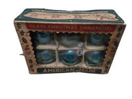 Vintage Box of 6 Paragon Glass Christmas Ornaments, American Made image 2