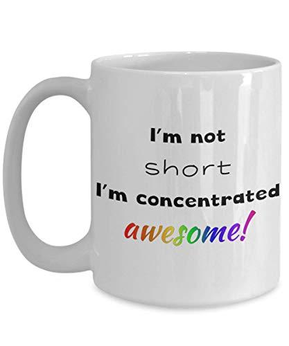 PixiDoodle Funny Awesome Short Person Coffee Mug (15 oz, White)