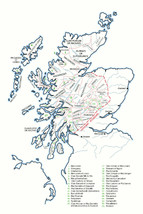 12&quot;x17&quot; Scottish Clan Map showing the Clans of Scotland Highland Poster ... - $14.80