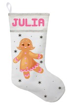 Gingerbread Girl Christmas Stocking - Personalized and Hand Made Gingerbread Gir - $33.00