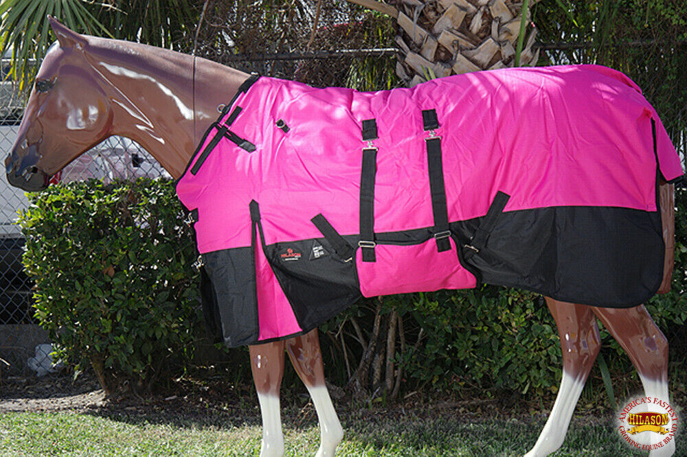 69" Hilason 1200D Winter Waterproof Poly Horse Blanket Belly Wrap Pink