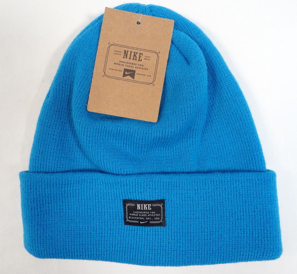 Nike Signature Blue Knit Cuff Beanie Skull Cap Youth Boy's 820 NWT