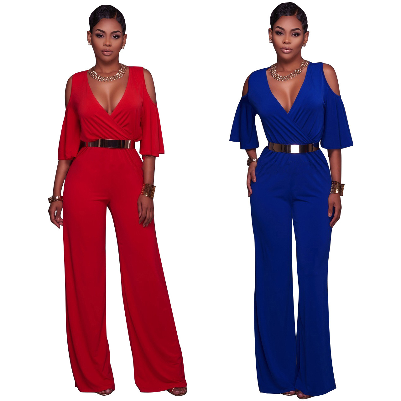 Image of Polyester Solid Fashion sexy Jumpsuits