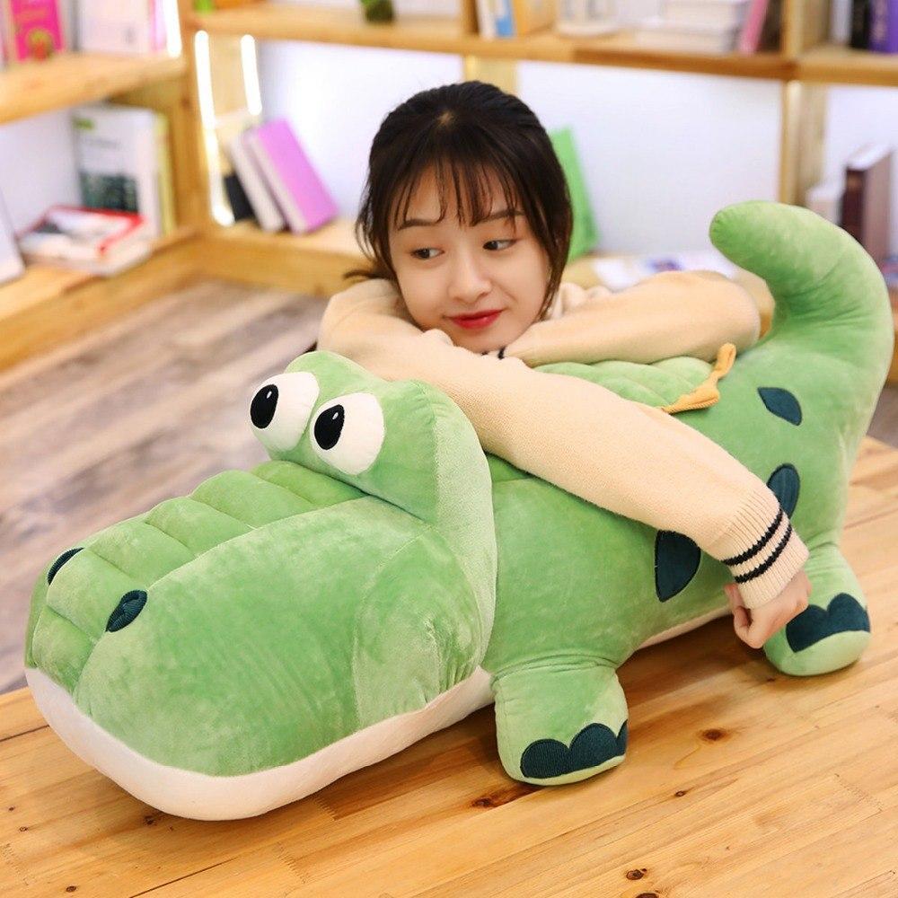 Green Crocodile Plush Toy Stuffed Crawling Aquatic Animals Cuddly Gift ...