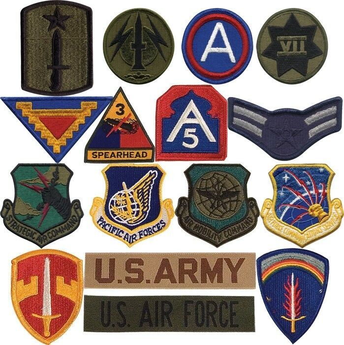 Military Army Air Force Assortment Iron on Sew Patches (50 Patches ...