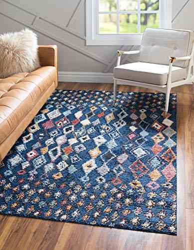 Primary image for Rugs.com Morocco Collection Rug  5' x 8' Navy Blue High-Pile Rug Perfect for Li
