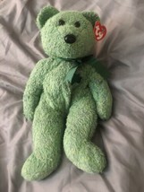 2001 Beanie Babies Buddies LG 12” Shamrock Green Teddy Bear  Tag Exc MWMT - $12.34