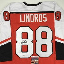 Autographed/Signed Eric Lindros Philadelphia Orange Hockey Jersey Jsa Coa Auto - $149.99