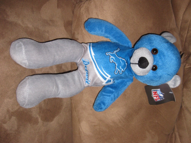 NFL DETROIT LIONS BEAR Brand New Plush NWT Stuffed Animal w Tags 14