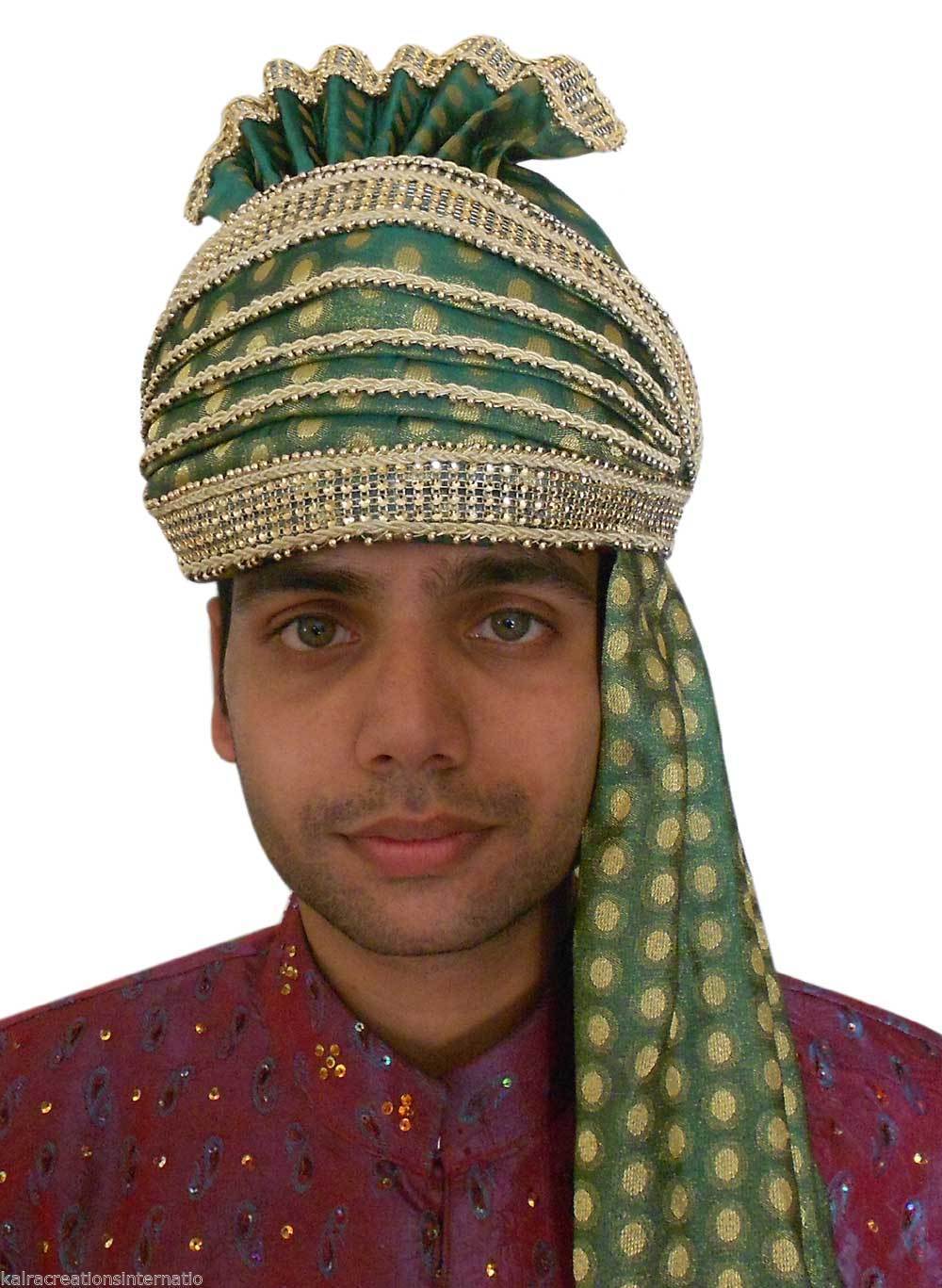 Men Turban Indian Handmade Wedding Punjabi Bhangra Pagri Safa (22.25 ...
