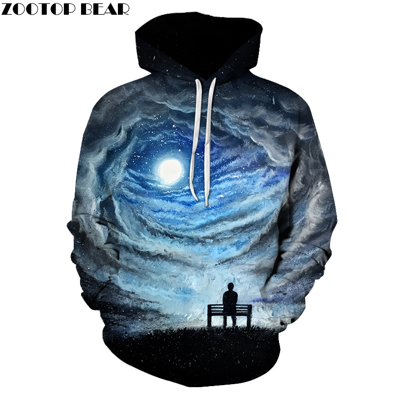 Funny Printed 3D Men Hooded Sweatshirts Autumn Winter Hoodies Galaxy ...