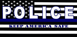 USA Thin Blue Line POLICE Keep America Safe Vinyl Decal Bumper Sticker - $4.44