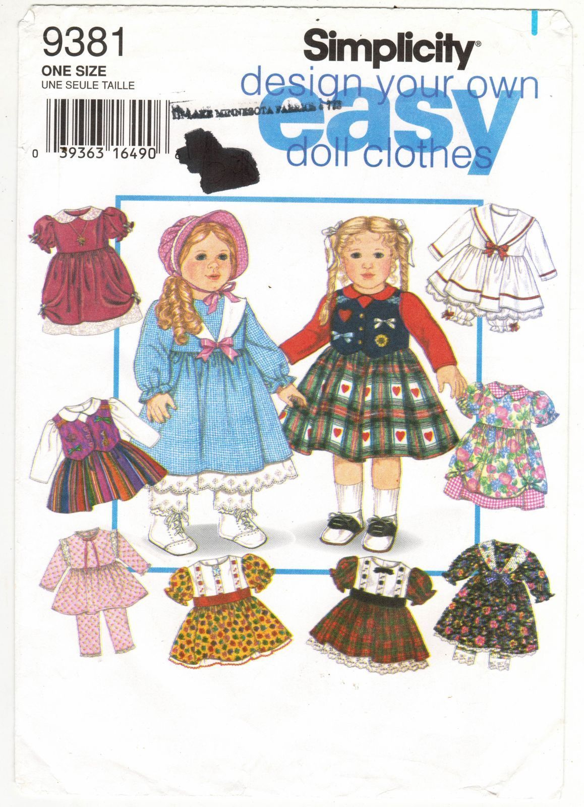 Design Your Own 18" Doll Clothes Dress Pantaloons Slip Vest Sew