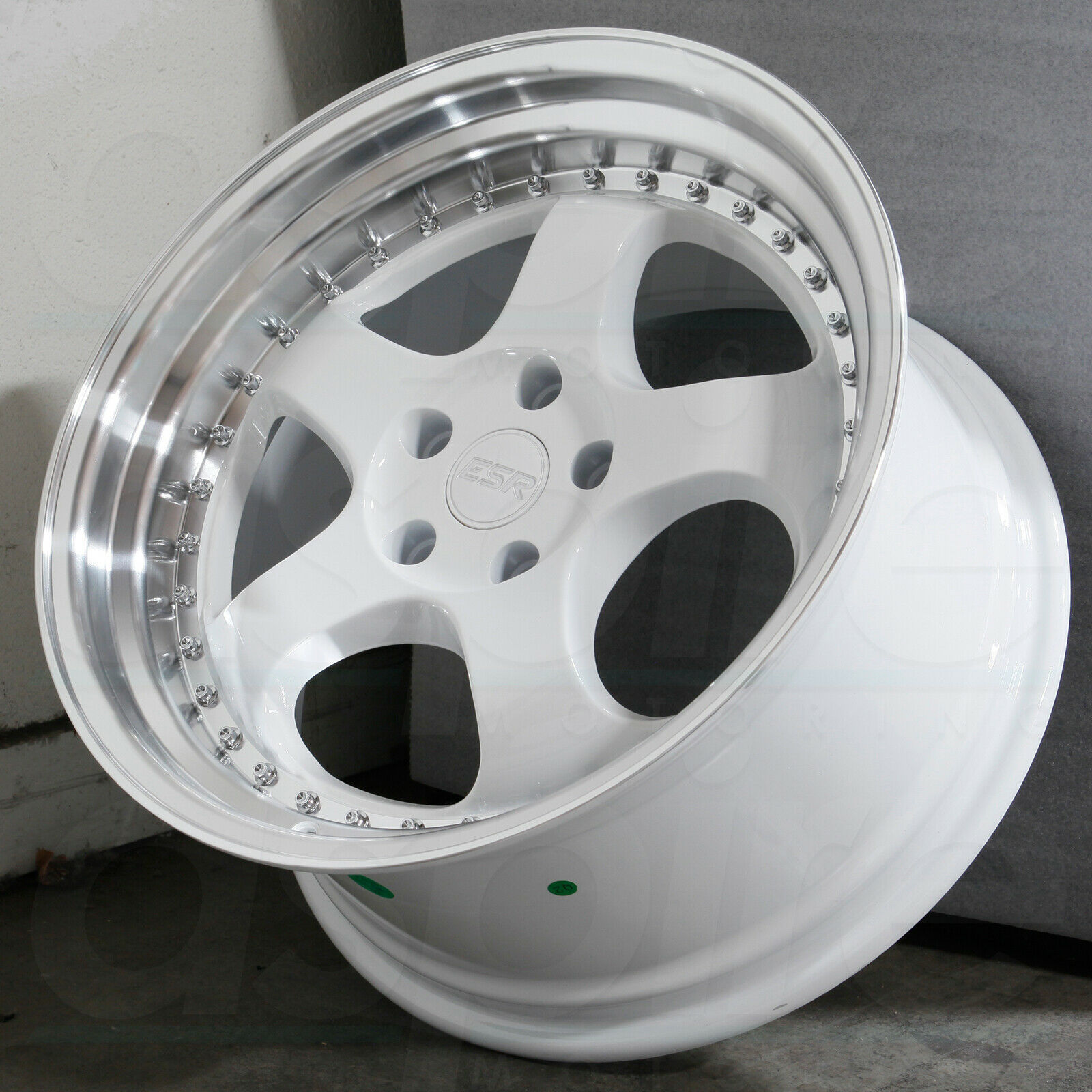 18x9.5 ESR SR06 SR6 5x120 Custom 22 White Wheels Rims Set(4) - Wheels