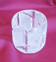Crystal Bud Vase Clear Frosted Cut Art Glass Heavy 24% Lead Crystal USA - $9.99