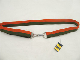 NEW Ralph Lauren Rugby Grosgrain Repp Stripe Belt!  Small / Medium  Green Orange - $49.99