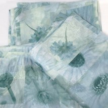 JCPenney Watercolor Floral Teal 3-PC Semi-Sheer Drapery Panels & Scarf Valance - $60.00