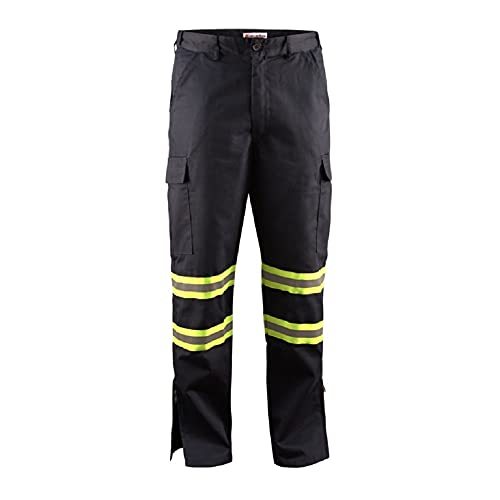 Premium High Visibility Safety Work Pant with Leg Zipper (36W x 34L, Navy Blue)