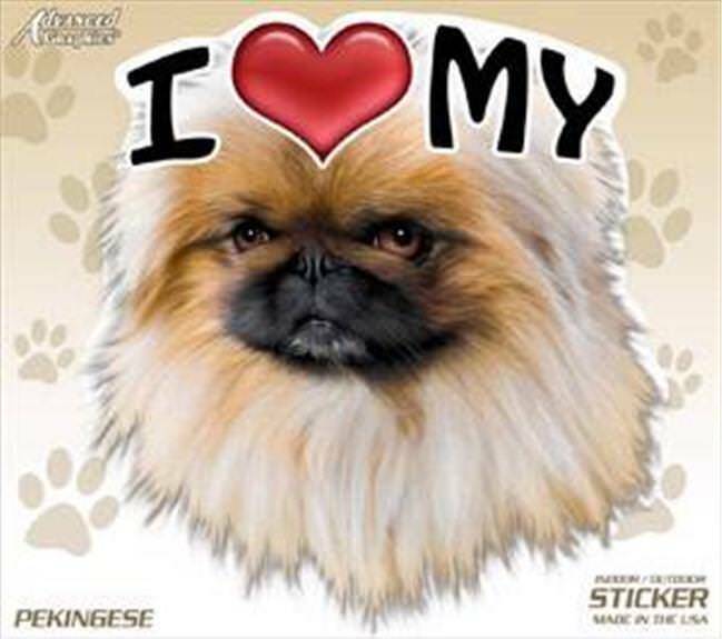 I Love My Pekingese Dog 4 Car Truck Home Vinyl Sticker Decal Pet Gift USA
