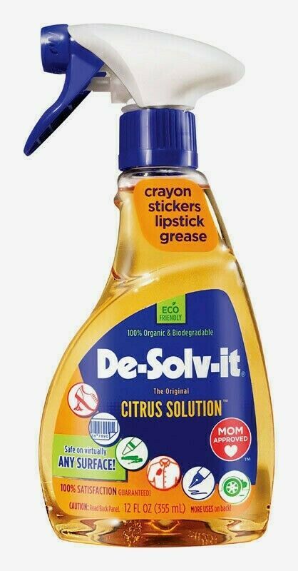 De-Solv-It CITRUS 12oz All-Purpose Cleaner Remove Stickers Makeup Grease Crayons
