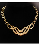 Couture necklace - Vintage golden Napier modernist choker - vintage fren... - $125.00