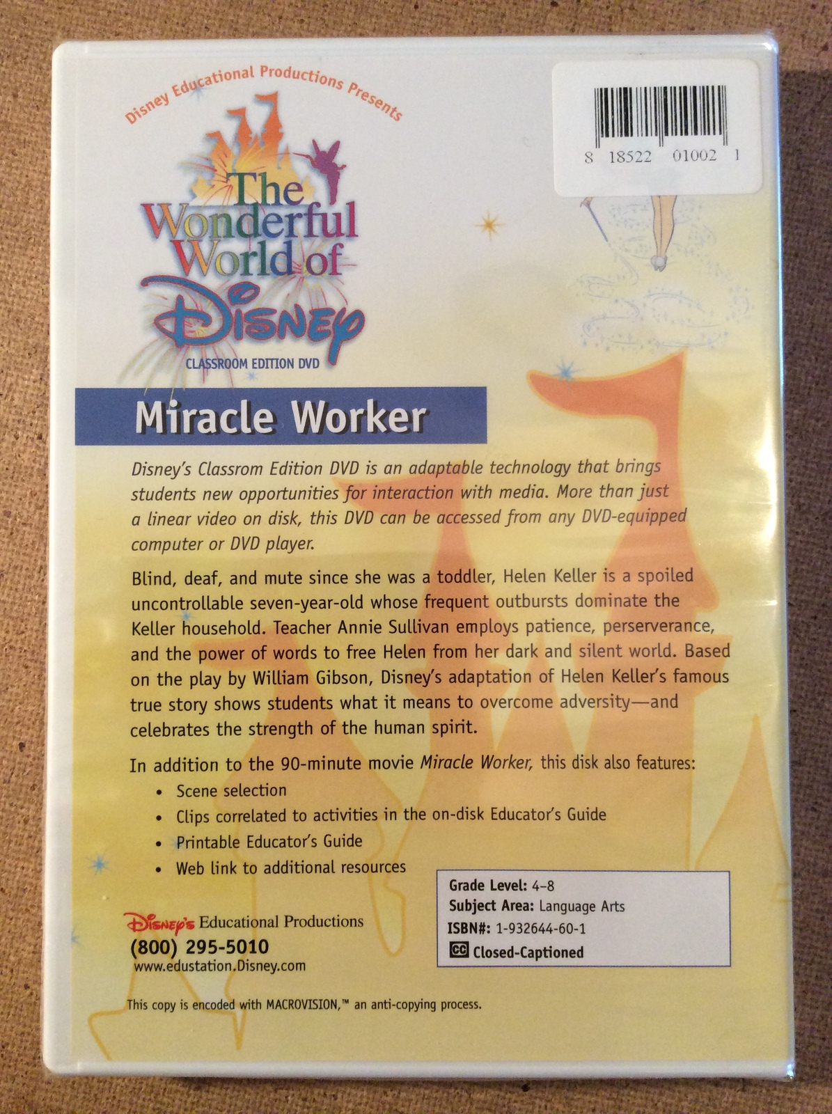 Miracle Worker DVD The Wonderful World of Disney