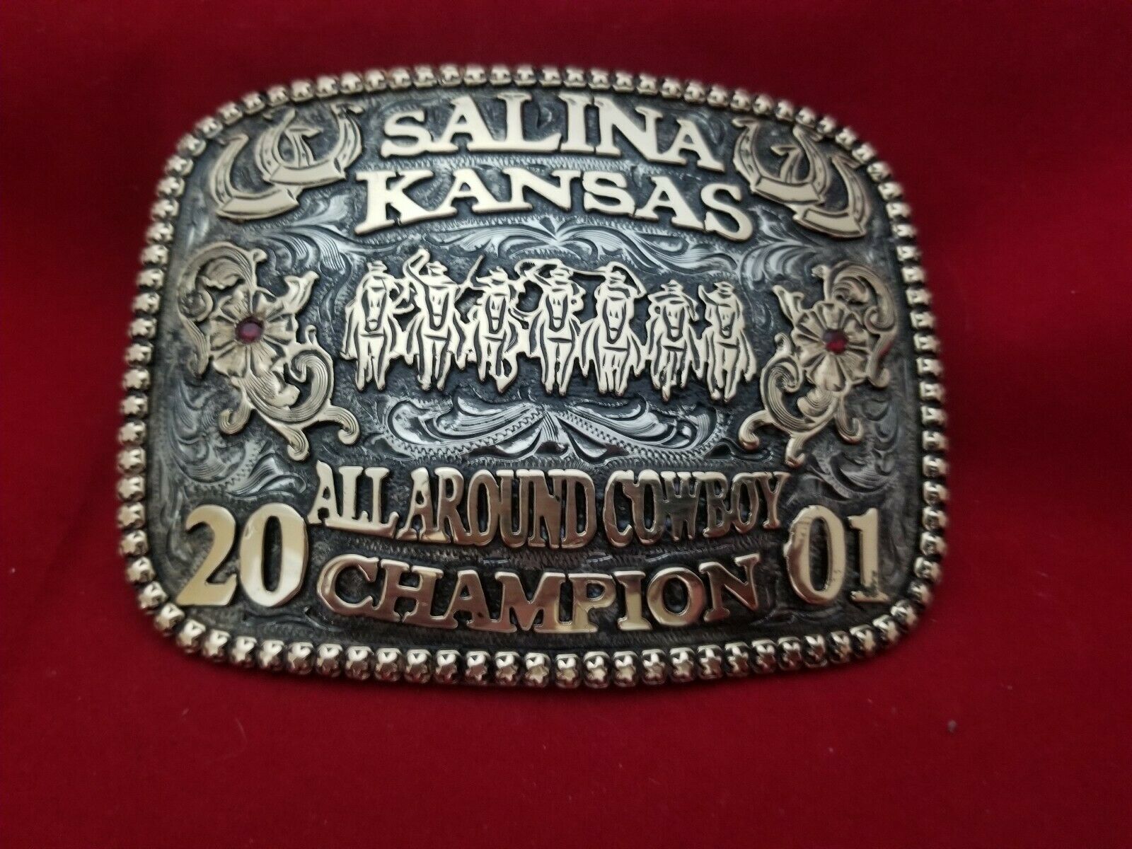 2001 TROPHY RODEO BELT BUCKLESALINA KANSAS ALL AROUND CHAMPIONVINTAGE