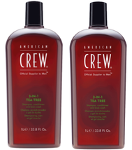 American Crew 3-in-1 Tea Tree Shampoo. Conditioner, Body Wash, Liter (2-Pack) image 1