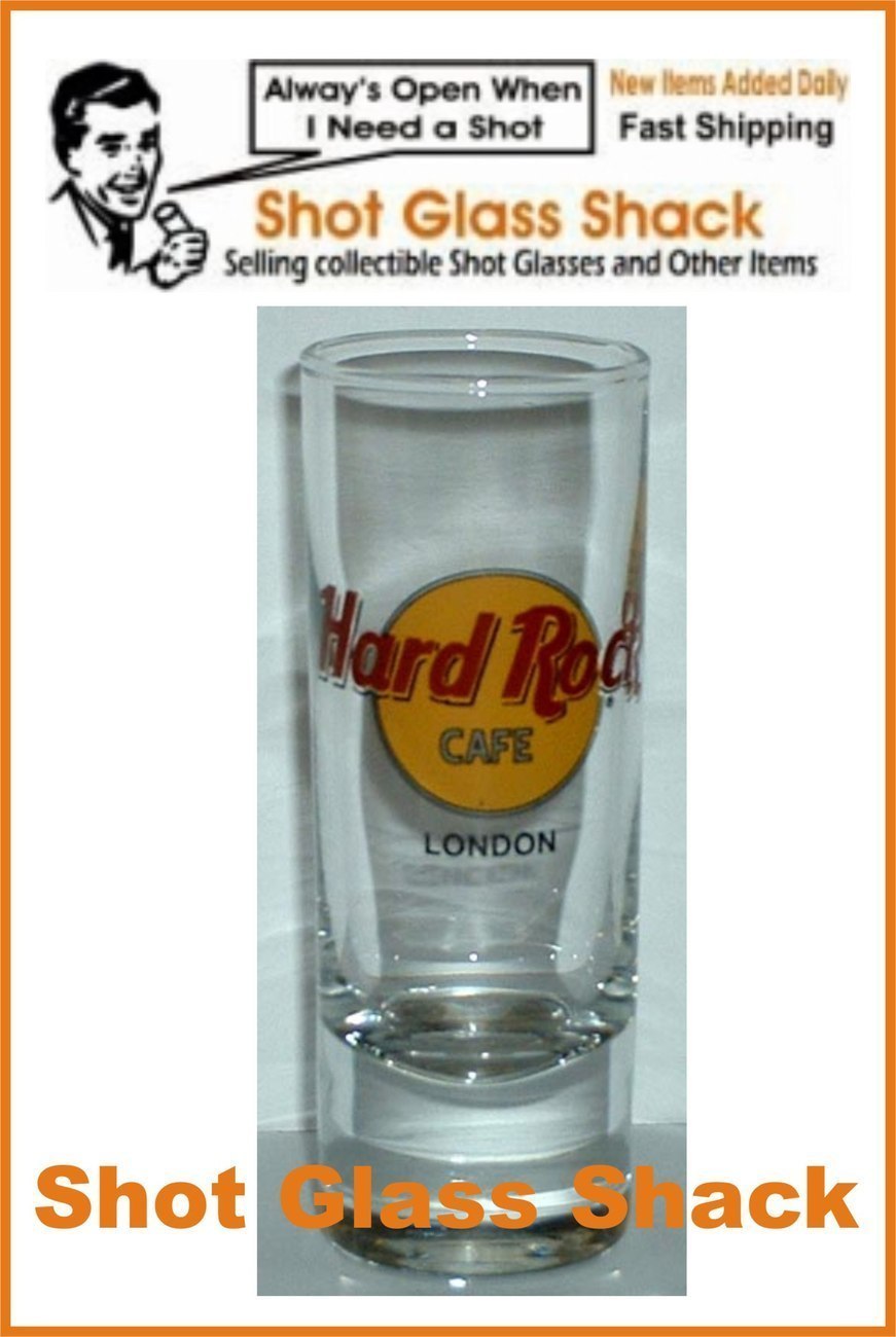 london rock hard glass cafe Hard Cafe Shooter Black HRC Shot Letter Glassware London Glass Rock