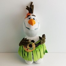 Disney Store Olaf Plush Stuffed Animal  with Hula Skirt Frozen 13"  - $14.00