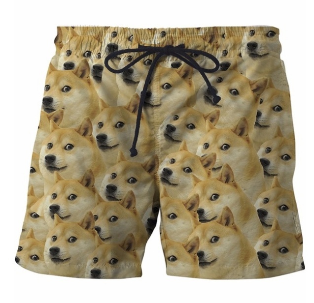 Cute Doge Shorts Mens Funny Shiba Inu Dog Print 3D Short Pants Hipster Emoji dog