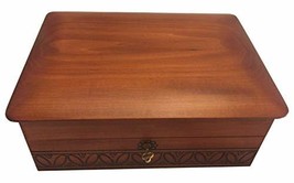 Extra Large Wooden Box w/ Functional Lock and Key Polish Handmade Decorative Box - $79.19