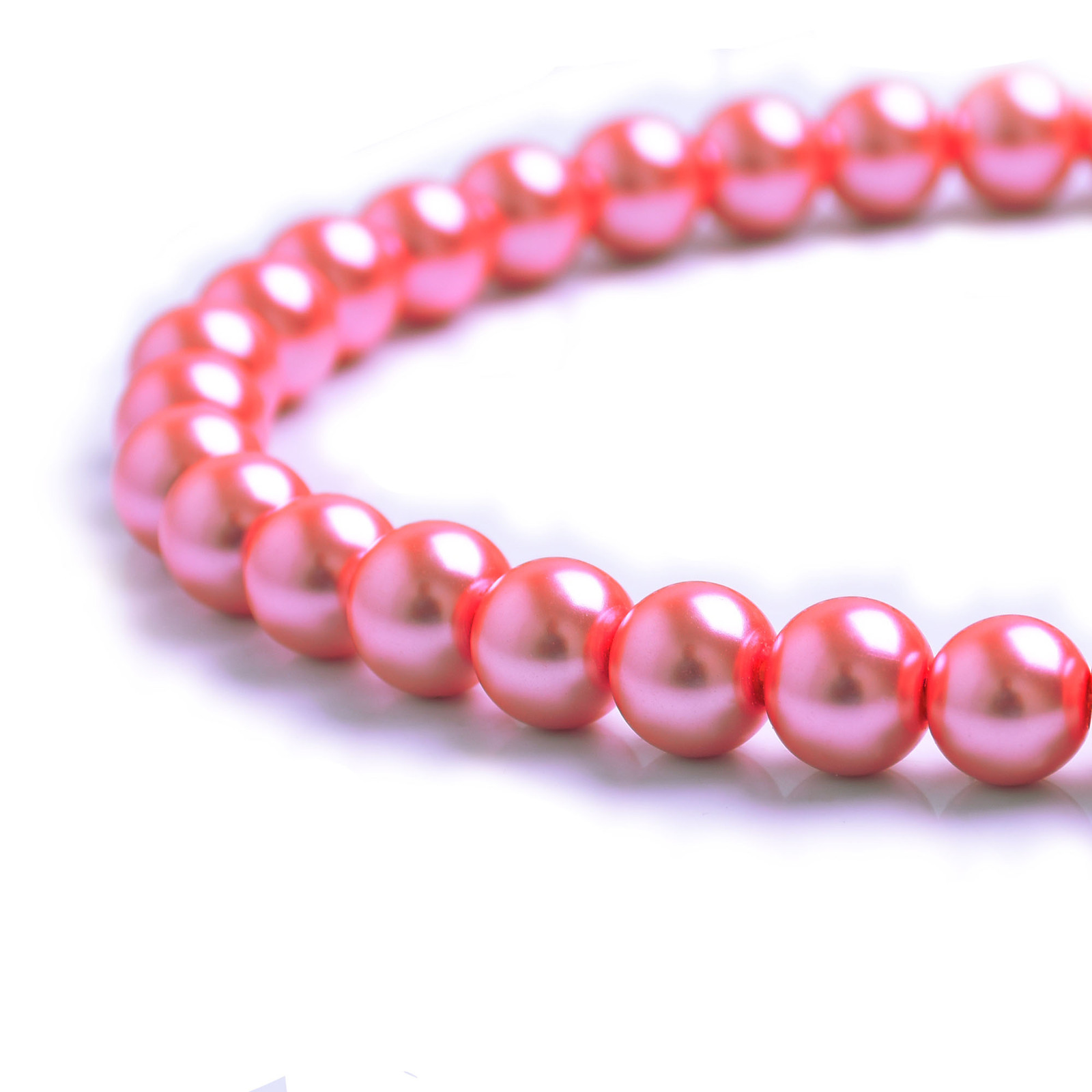 BeadsOne 12mm Pink Glass Pearl Beads Jewelry Making 35 pcs round (C44)