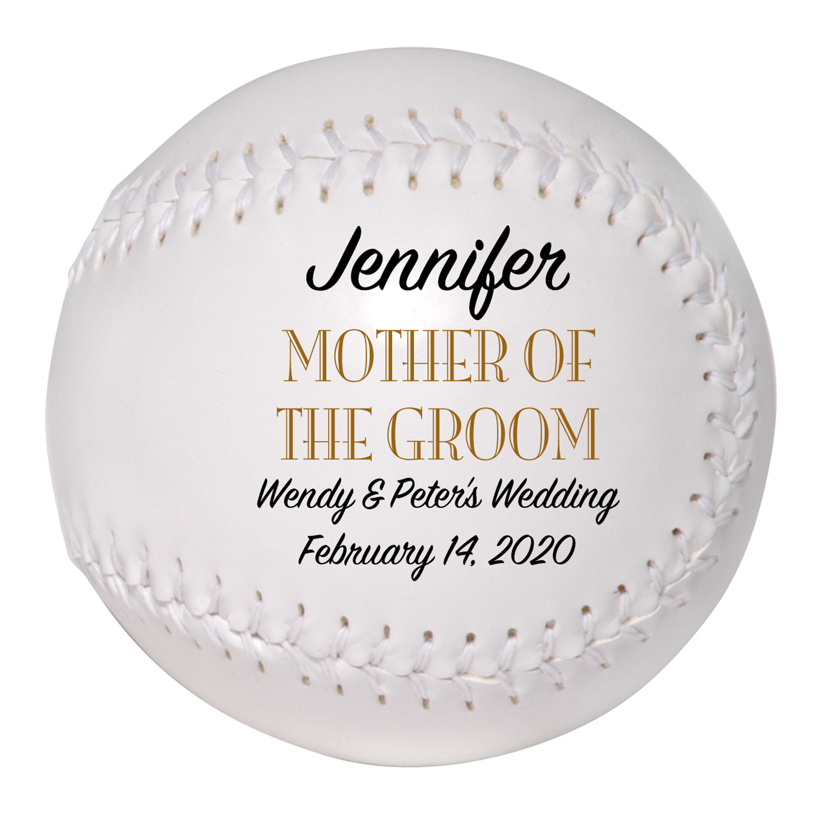 Mother of the Groom Custom Softball Wedding Gift - Personalized Wedding Favor