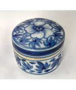 Trinket Box - Blue &amp; White Floral Porcelain - Delft - $5.00