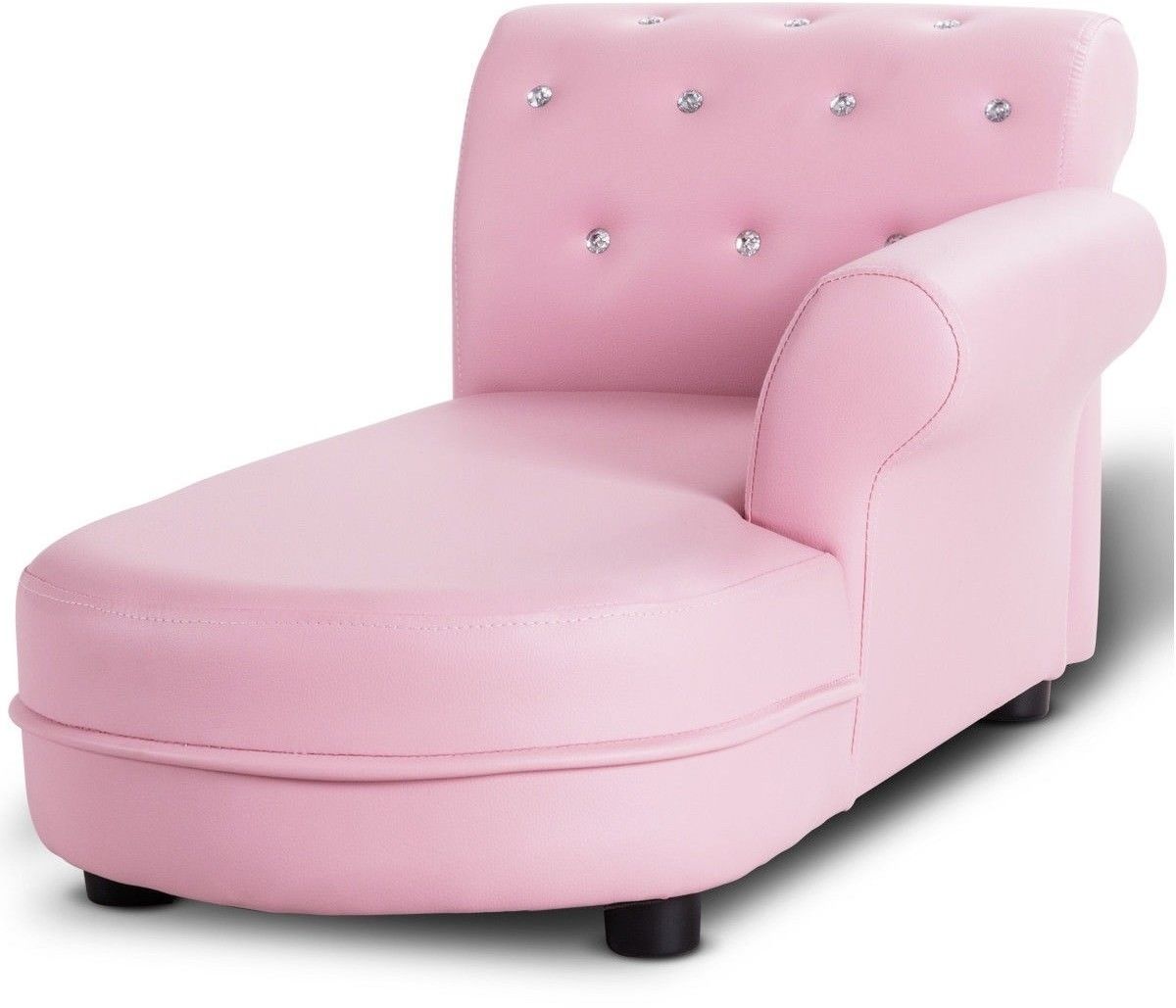 Girls Pink Chaise Lounge Children Playroom Sofa With Armrest Kids