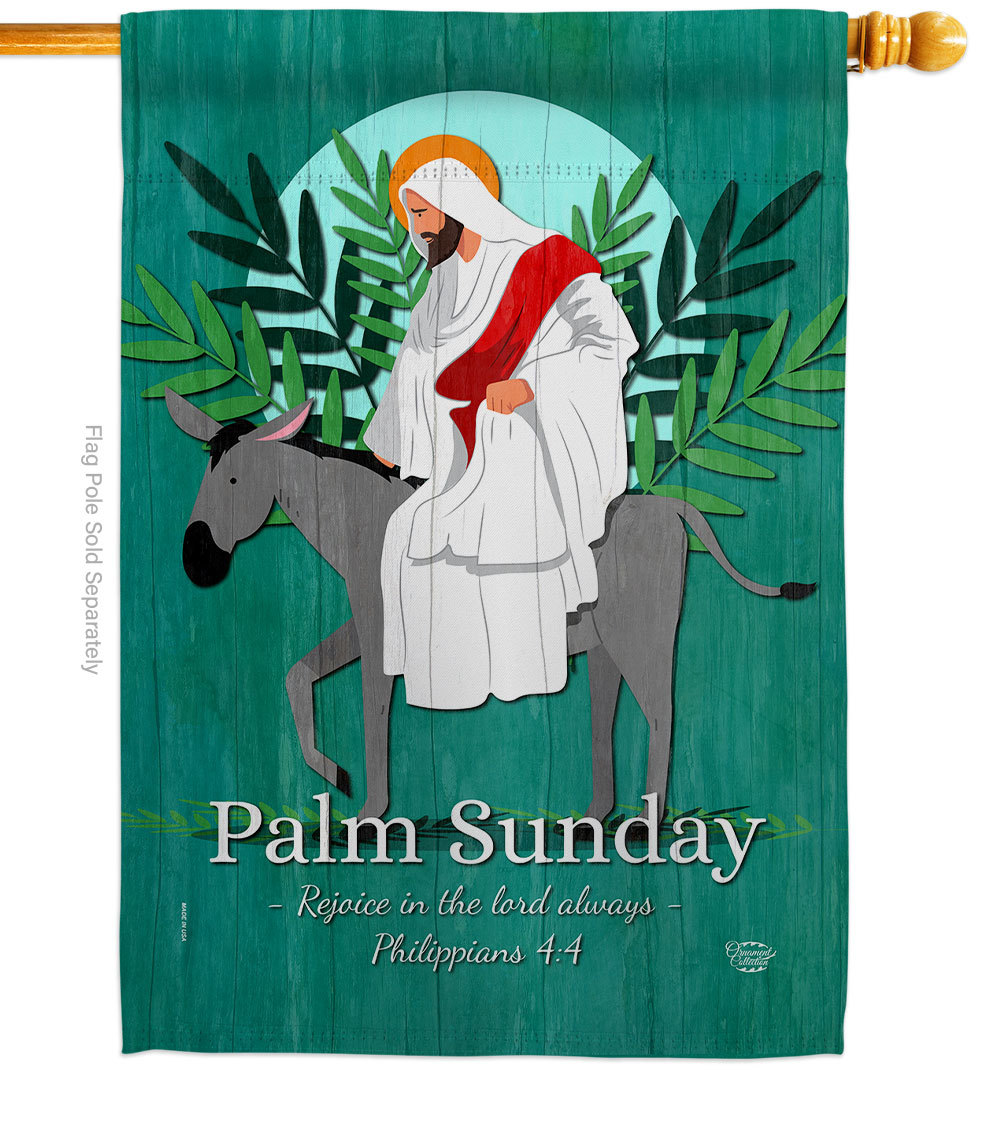 Rejoice Palm Sunday House Flag Faith 28 X40 Double-Sided Banner