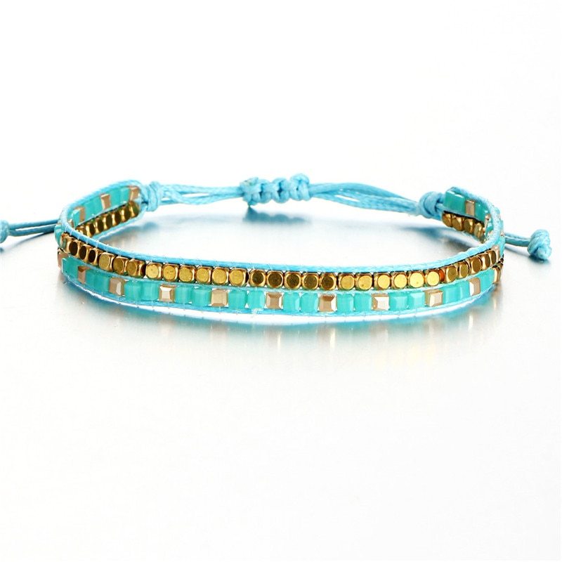 17KM Bohemia Beads Weave Rope Friendship Bracelets For Woman Men Cotton Handmade