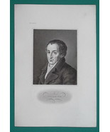 AUGUST VON KOTZEBUE Writer Consul to Russia - 1840s Antique Portrait Print - $18.00