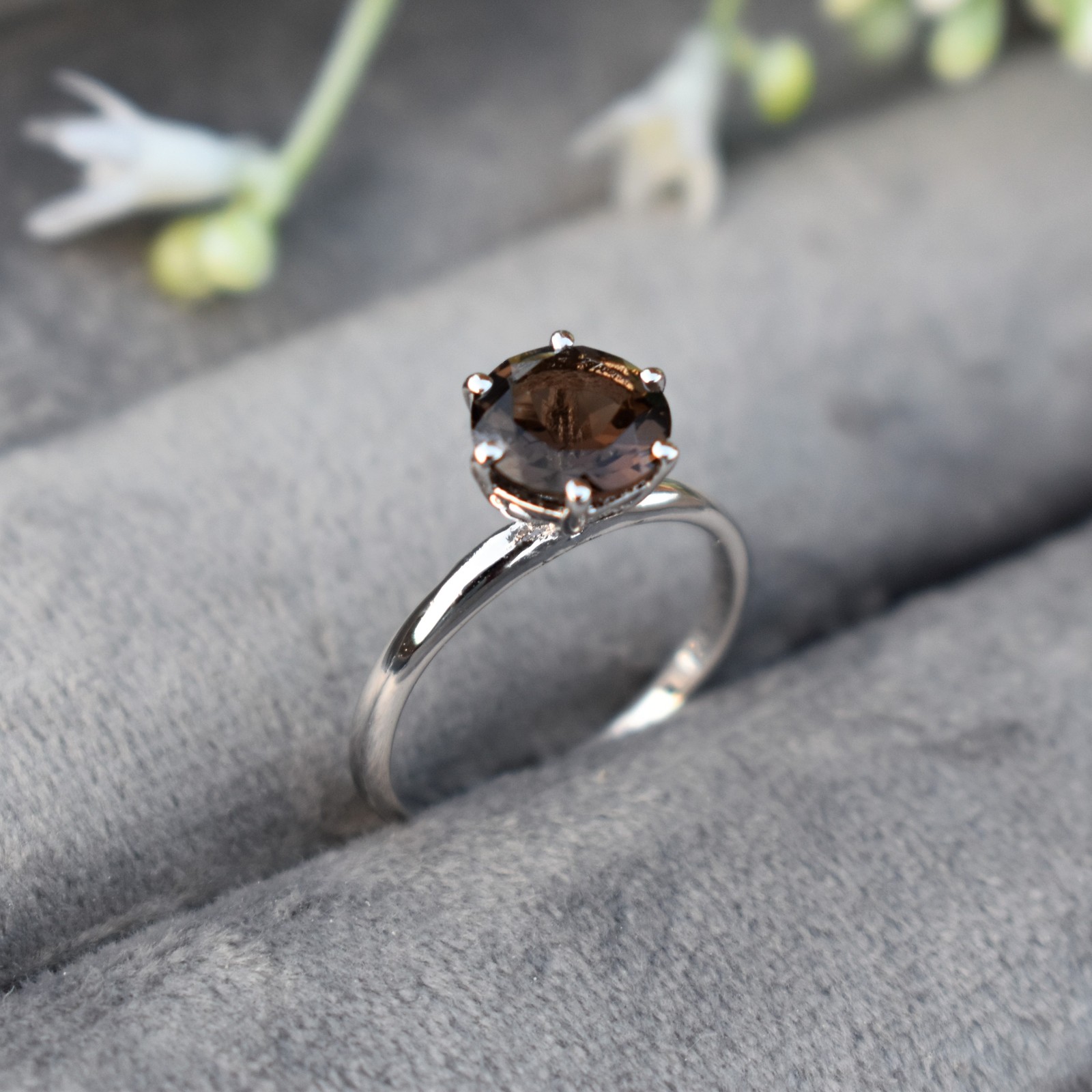 Primary image for Smoky Quartz Ring / 925 Sterling Silver Ring / Statement Ring / Cocktail Ring