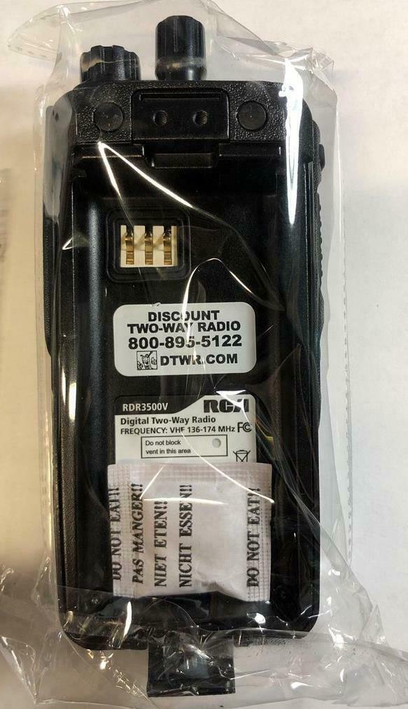 RCA RDR3500 Digital Two Way Radio & Charger Prodigi Series RDR3500V 136174 MHz Walkie Talkies