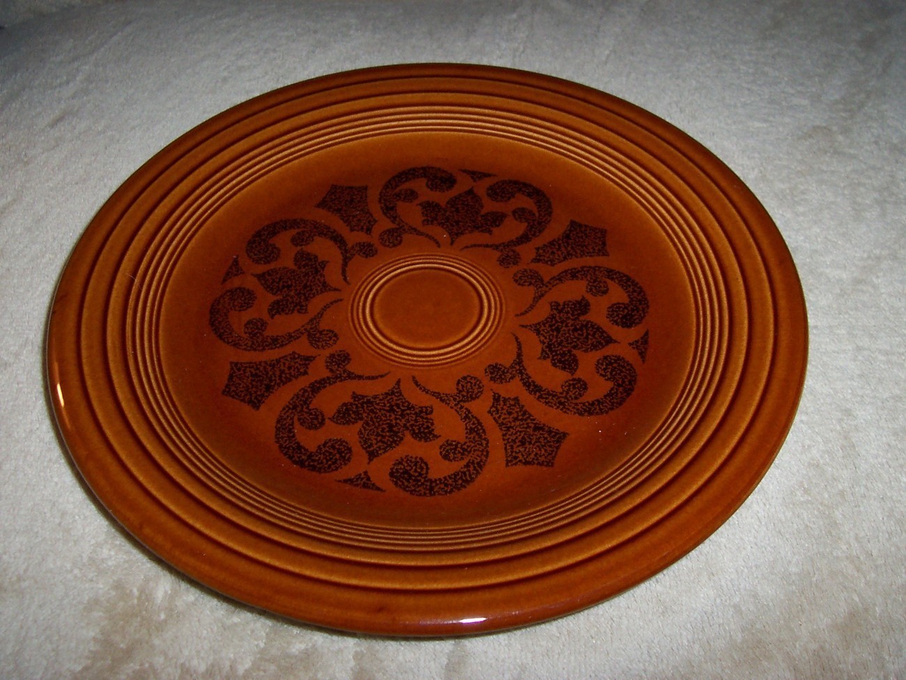 Fiestaware Amberstone Sheffield 10" Dinner Plate 1967' Pottery & Glass