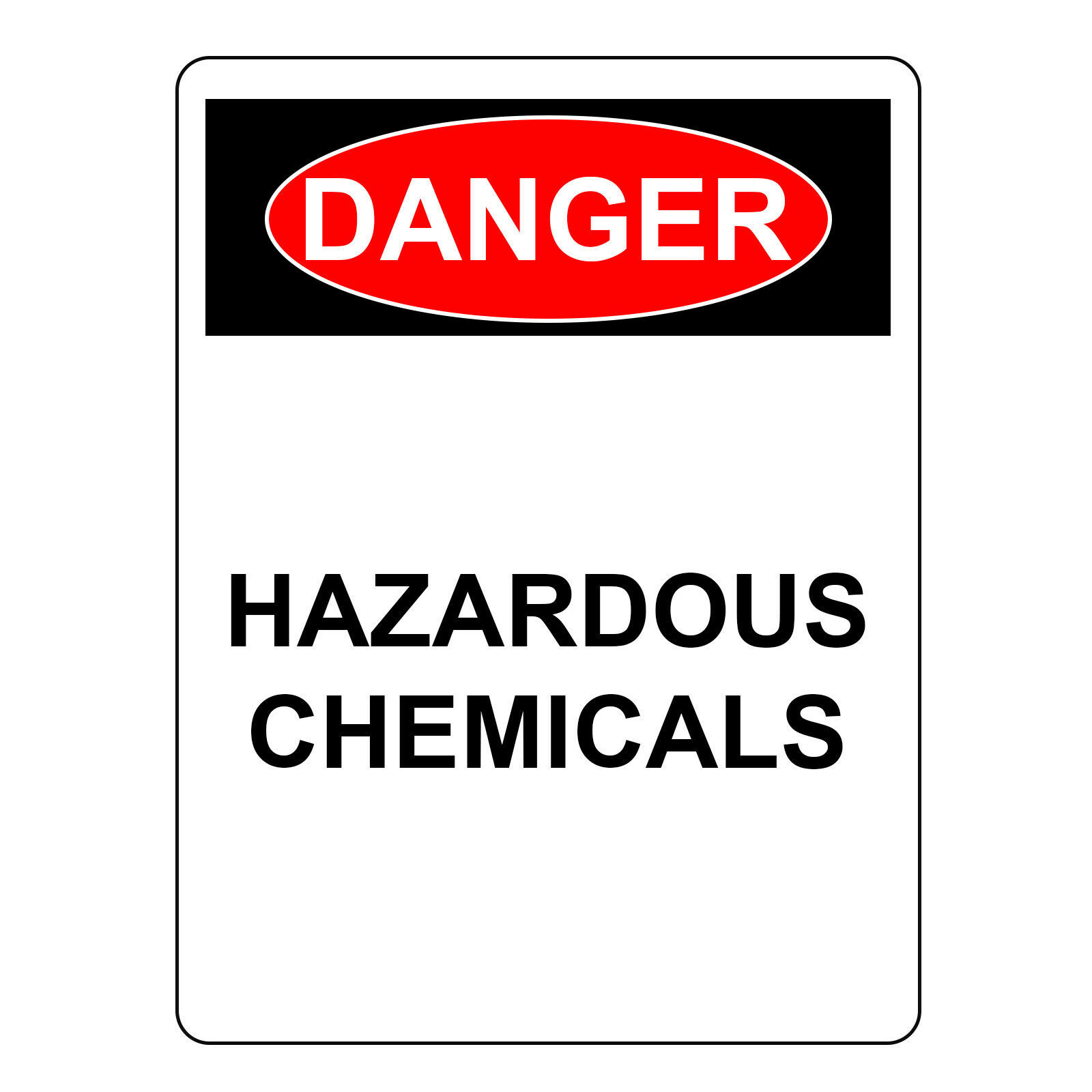 Danger Hazardous Chemicals Sign, Aluminum Metal Safety Warning UV Print ...