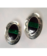 Earrings - Mexico 925 Sterling Silver Malachite Post  - $30.00