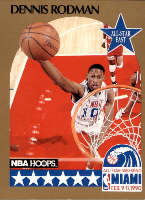 Dennis Rodman 1990-91 NBA Hoops All Star Card #10 - Basketball Cards