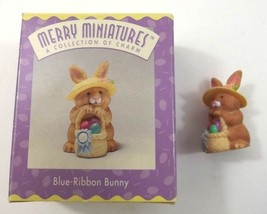 Hallmark Merry Miniature Blue Ribbon Bunny 1996 With Box - $3.99